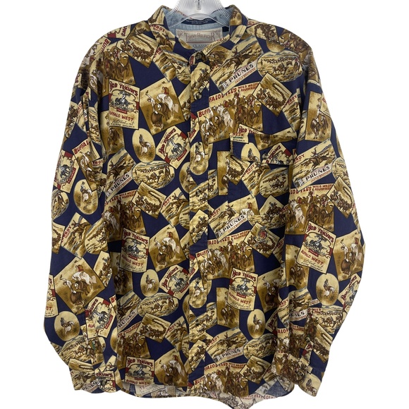 Tommy Hilfiger Surplus Style Vintage Cowboy Long Sleeve Western Shirt Large - Picture 1 of 5